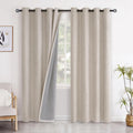 YoungsTex Oatmeal Linen Blackout Curtains 84 Inch Length, Bedroom Room Darkening Drapes with Grommet Farmhouse Living Room Thermal Insulate…