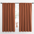 NICETOWN Blackout Curtains and Drapes - Thermal Insulated Solid Rod Pocket Blackout Draperies/Panels (Burnt Orange, 1 Pair, 52 by 63 inches)