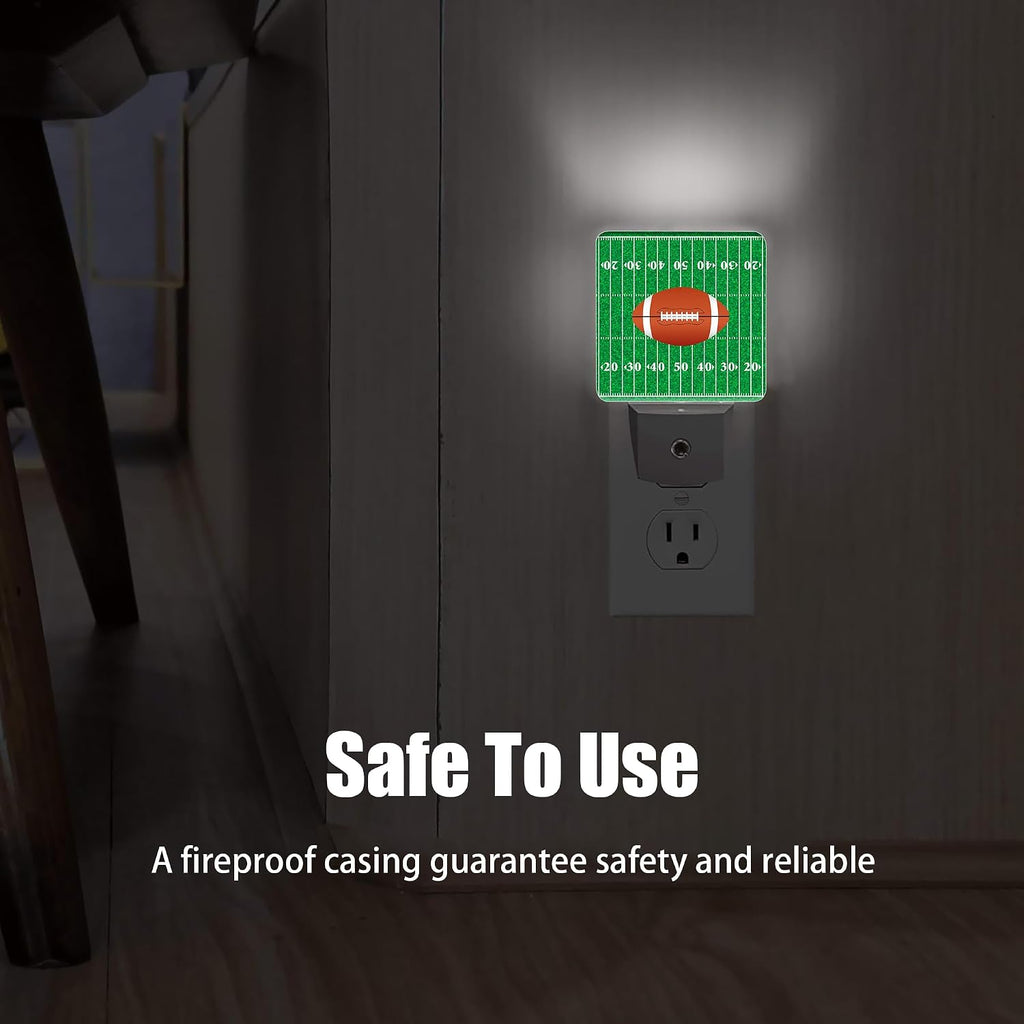 American Football Night Light, Ball Night Lights Plug into Wall Decor for Bedroom, Bathroom, Hallway, Kitchen, Dusk to Dawn Sensor…