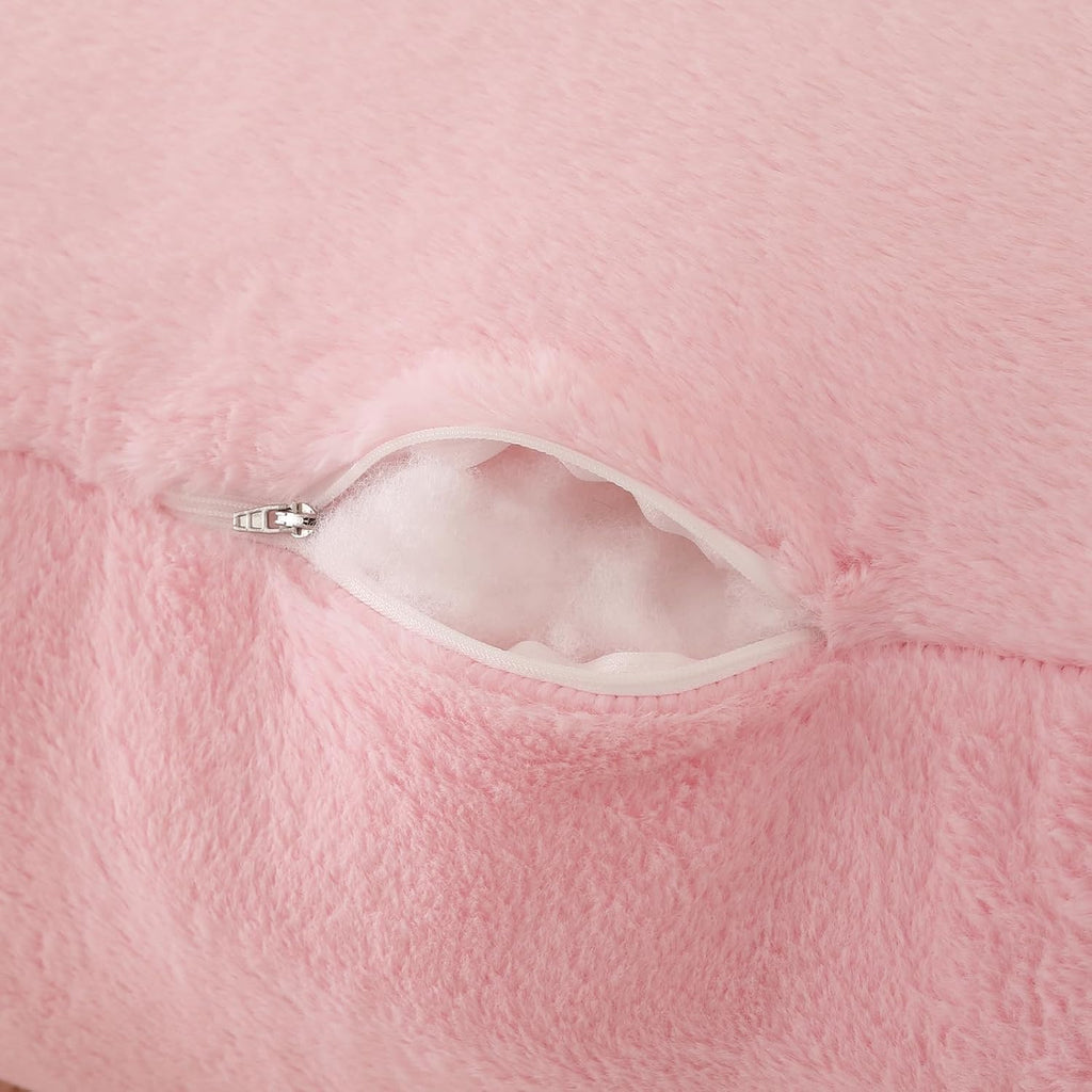 Pajeo Large Plush Backrest Pillow for Sitting in Bed, Faux Fur Sitting Pillow with Support Arms, Oeko-TEX Certified Aesthetic Lounging Pillow…