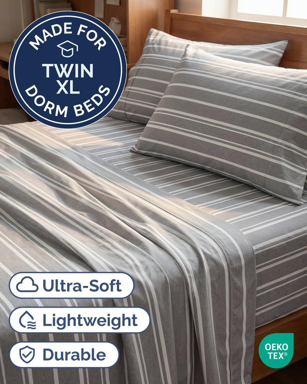 Twin XL 4 Piece Sheet Set - Comfy, Breathable & Cooling - Soft Hotel Luxury Bedding for Women, Men, Kids, Teens & Children - 1 Flat & 1…