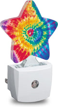 Colorful Tie-dye Star Night Light Plug in, Soft Glow Night Light for Kids Bedroom Nursery, Gentle Warm Light for Sleep, Compact Lamp for…