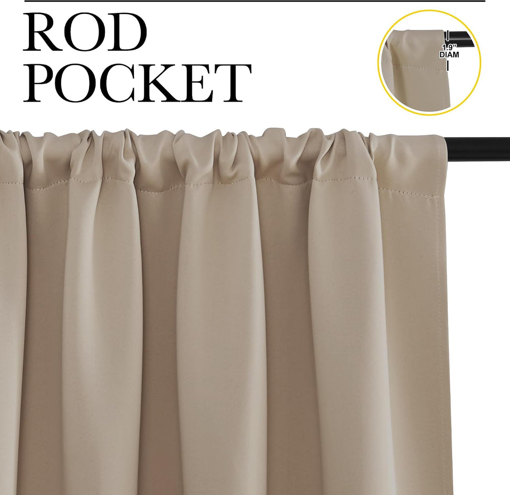 NICETOWN RV Blackout Curtains for Camper Windows, Taupe, 42" x 36", Set of 2, Kitchen Curtains, Short Blackout Drapes, Thermal Insulated…
