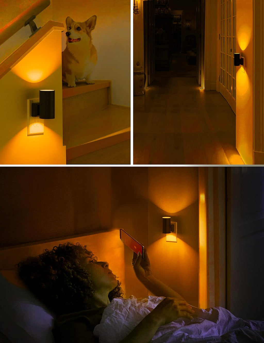 L LOHAS LED Night Light, Amber Nightlight, Dimmable Night Light, Light Sensor, Yellow Nightlight, 0-100LM, Sleep Light for Kids, Soft &…