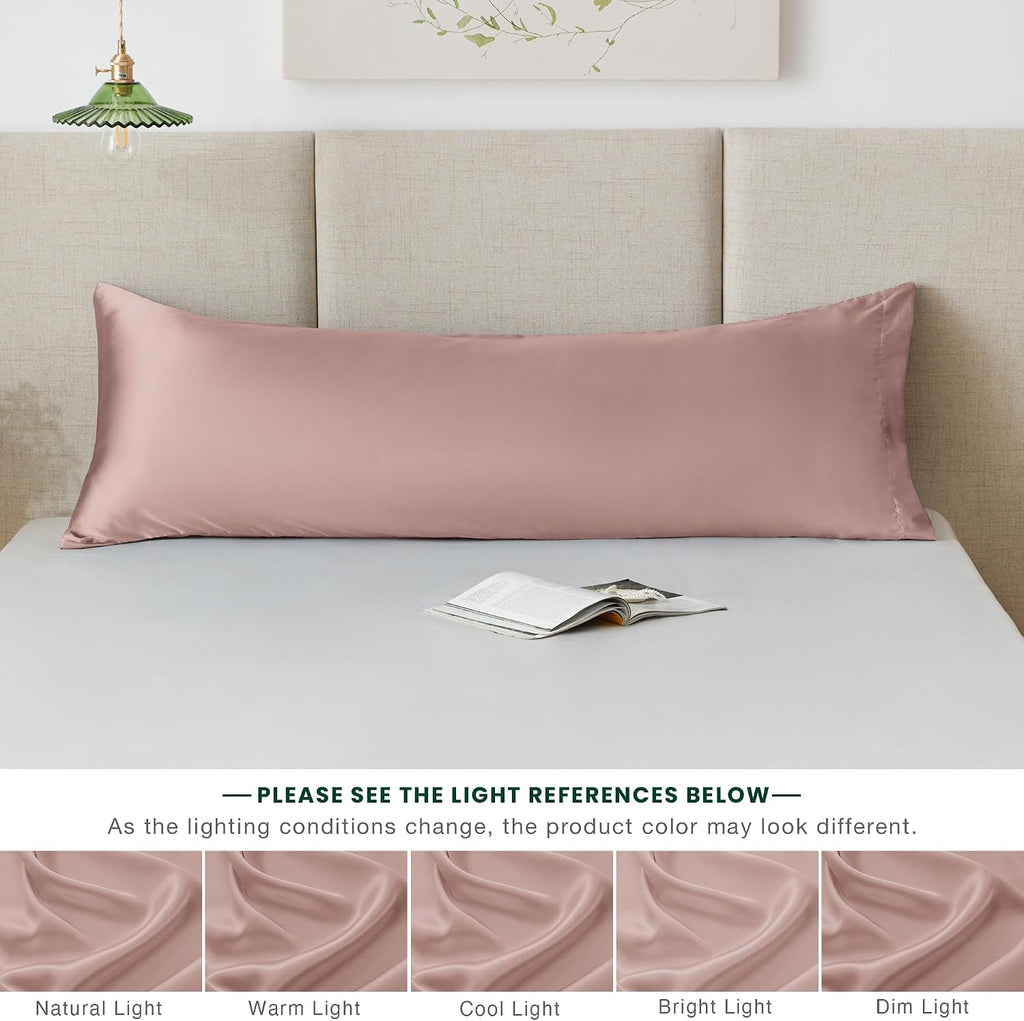 Lovescabin Love's cabin Satin Body Pillowcase 20x54, Cooling Pillow Cover for Hair and Skin, Silky Smooth with Envelope Closure, Similar to…