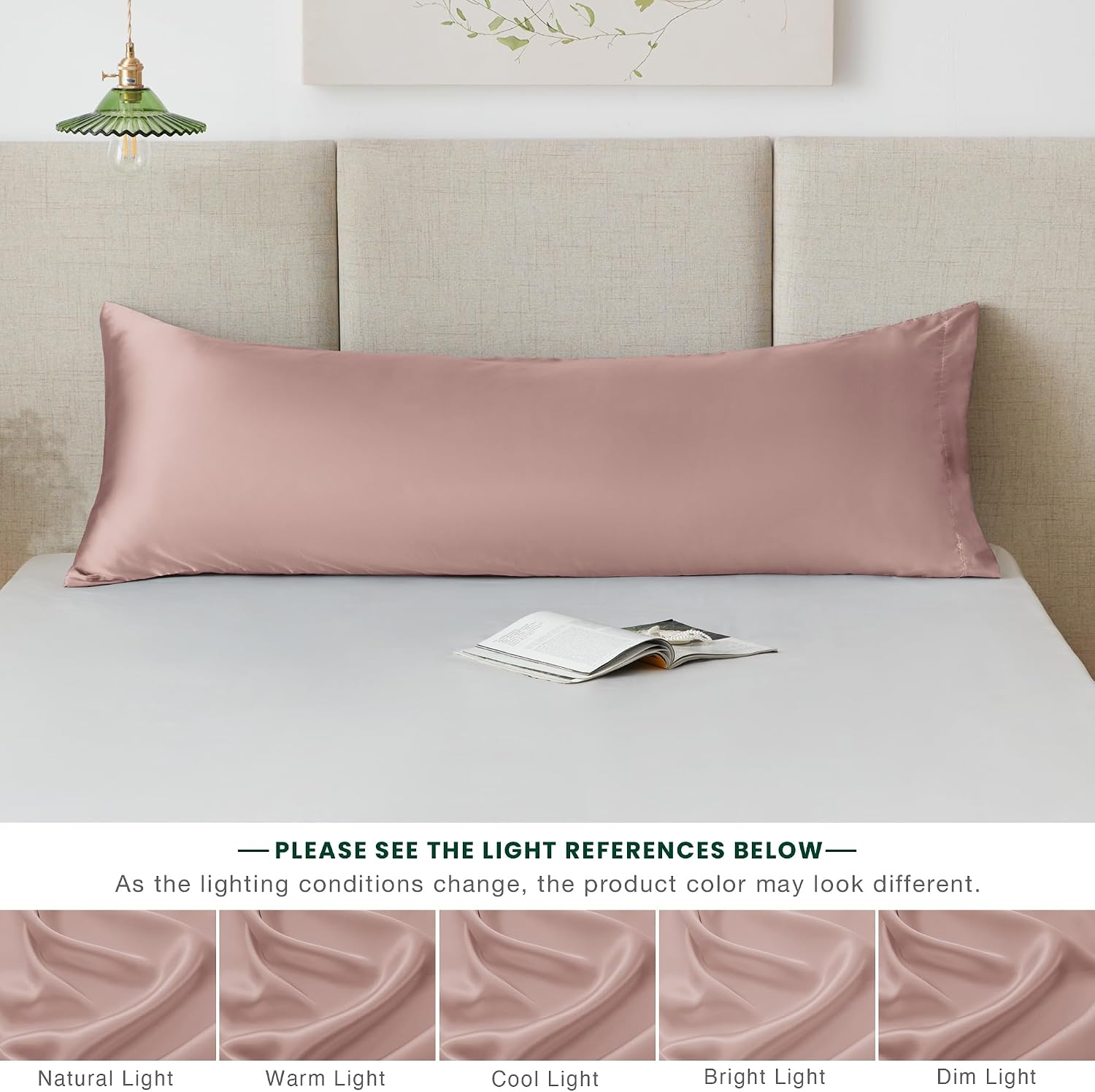 Lovescabin Love's cabin Satin Body Pillowcase 20x54, Cooling Pillow Cover for Hair and Skin, Silky Smooth with Envelope Closure, Similar to…