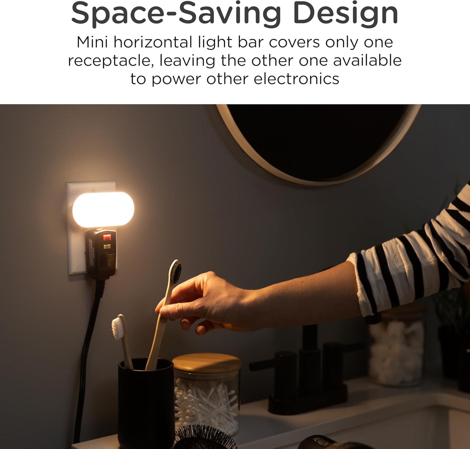 Lights By Night Mini Bright Night Light, Plug-in, Dusk-to-Dawn Sensor, Adjustable & Dimmable LED, Up to 100 Lumens – Ideal for Bedroom…