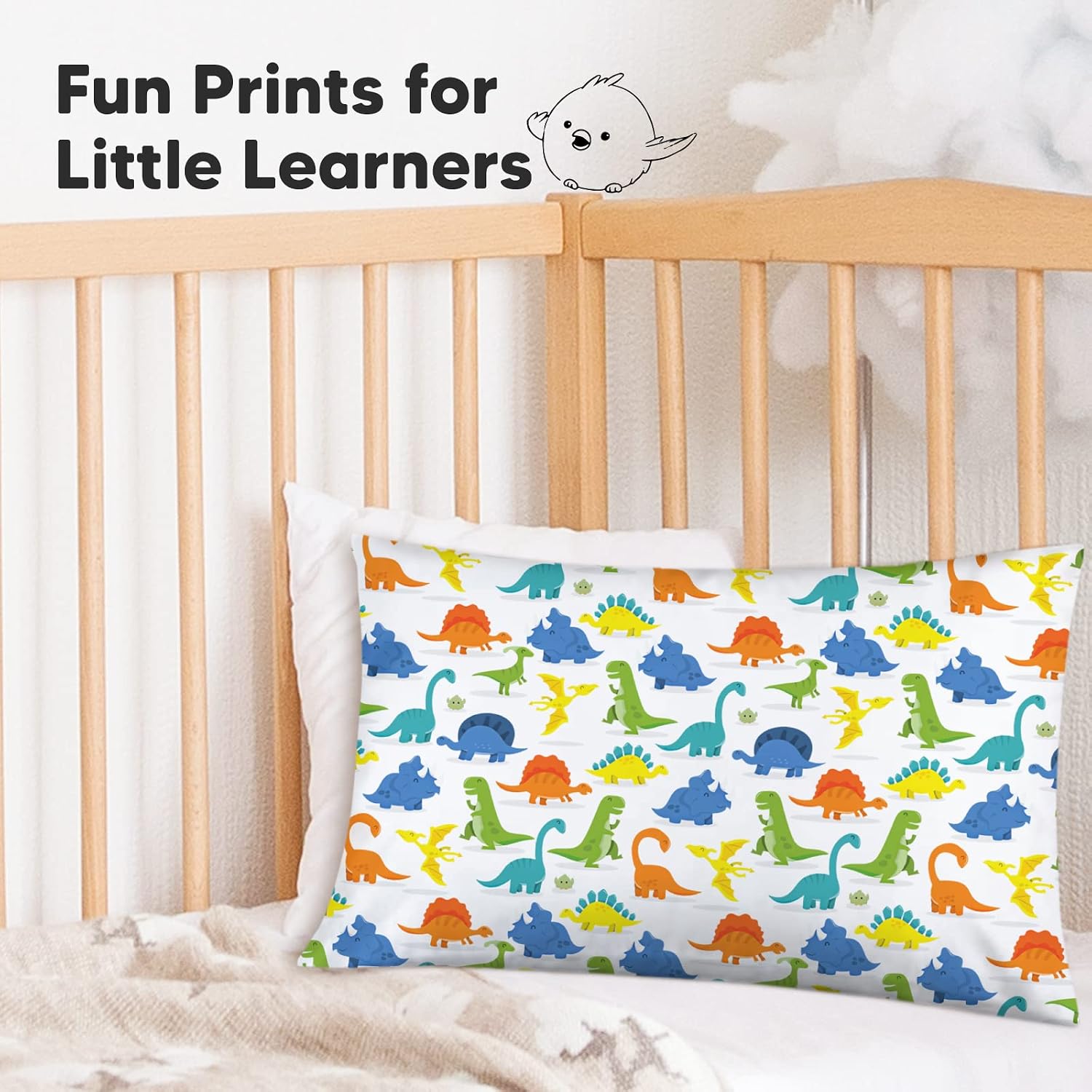 KeaBabies Toddler Pillowcase 13"x18" - Organic Cotton Toddler Pillowcase for Kids, Boys, Girls, Soft & Durable Cotton Cover for Miniature…