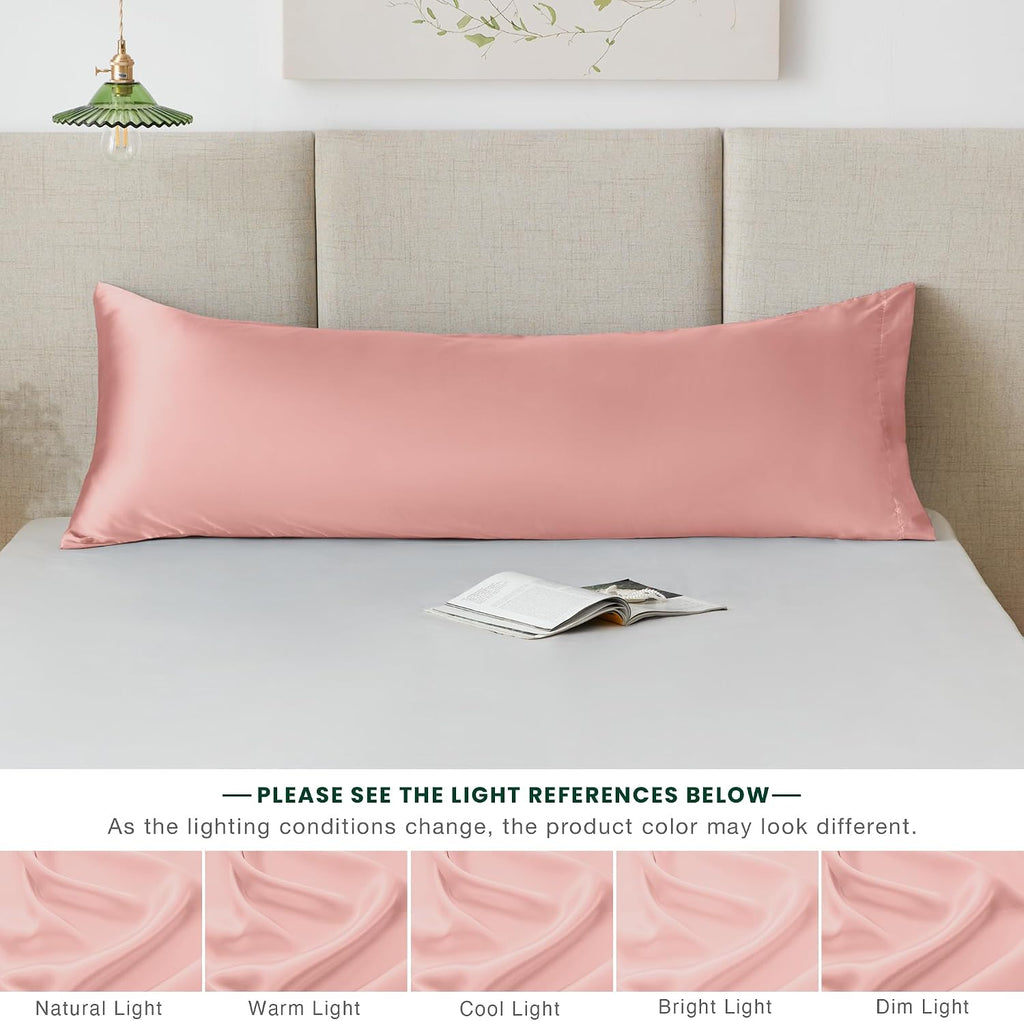 Lovescabin Love's cabin Satin Body Pillowcase 20x54, Cooling Pillow Cover for Hair and Skin, Silky Smooth with Envelope Closure, Similar to…
