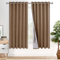 Xwzo 100% Blackout Curtains 63 Inches Long - Privacy Protection & Noise Blocking Window Draperies Extra Wide Grommet Top with Black Liner f…