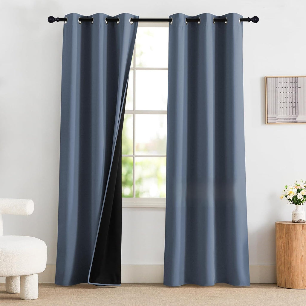 NICETOWN Bedroom Curtains 84 Inches Length, 100% Blackout Drapes Thermal Insulated with Grommet for Living Room Office Privacy Darkening…