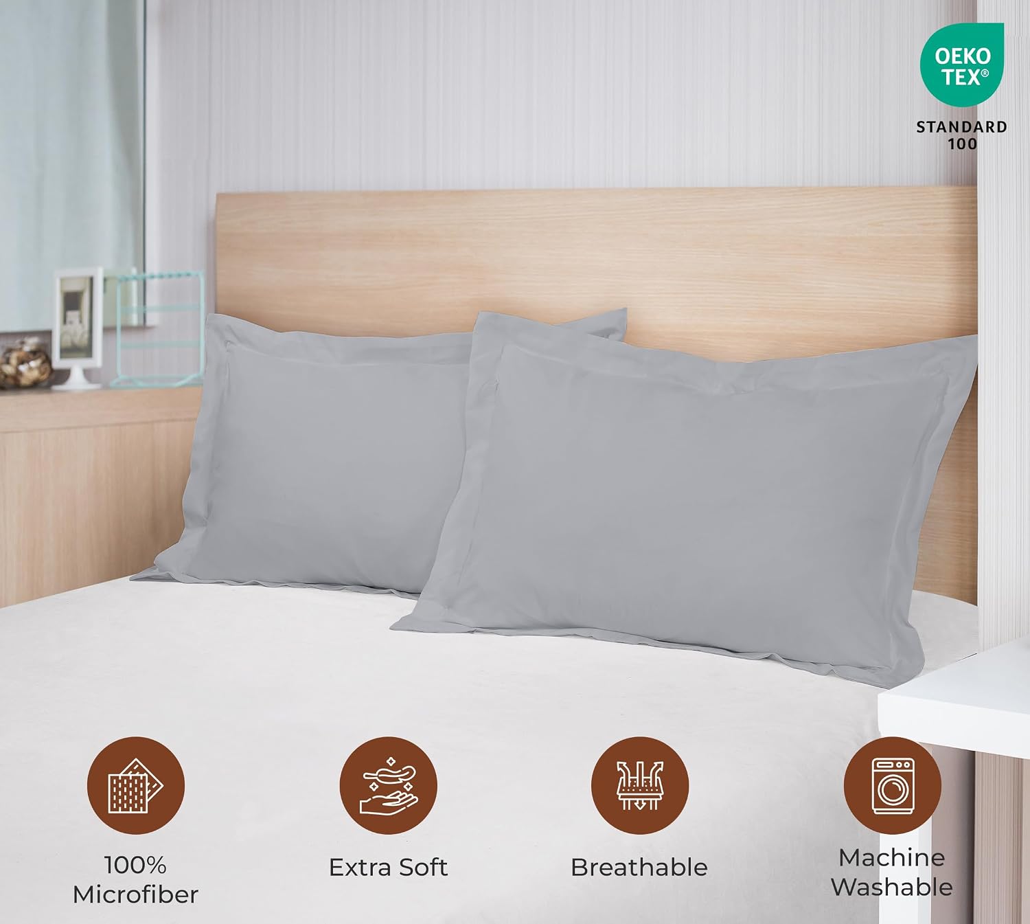 Royalelinens Royale Linens Pillow Shams 2 Pack Standard Size 20x26 Inch - 1800 Microfiber - Bed Pillow Shams, Wrinkle Resistant Super Soft…