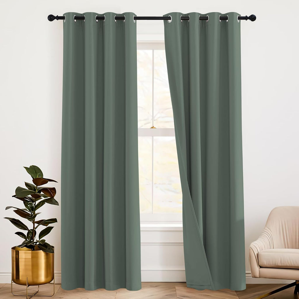 Rybhome RYB HOME 3-in-1 Soundproof - Blackout - Energy Saving Room Divider Curtains, Extra Wide Window Curtains for Bedroom Living Room Lof…