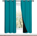 Nicetown Full Shade Curtain Panels, 37" Wide x 70" Long, Peacock Teal, Pair of Thermal Insulated & Energy Efficiency Blackout Drapes for Li…
