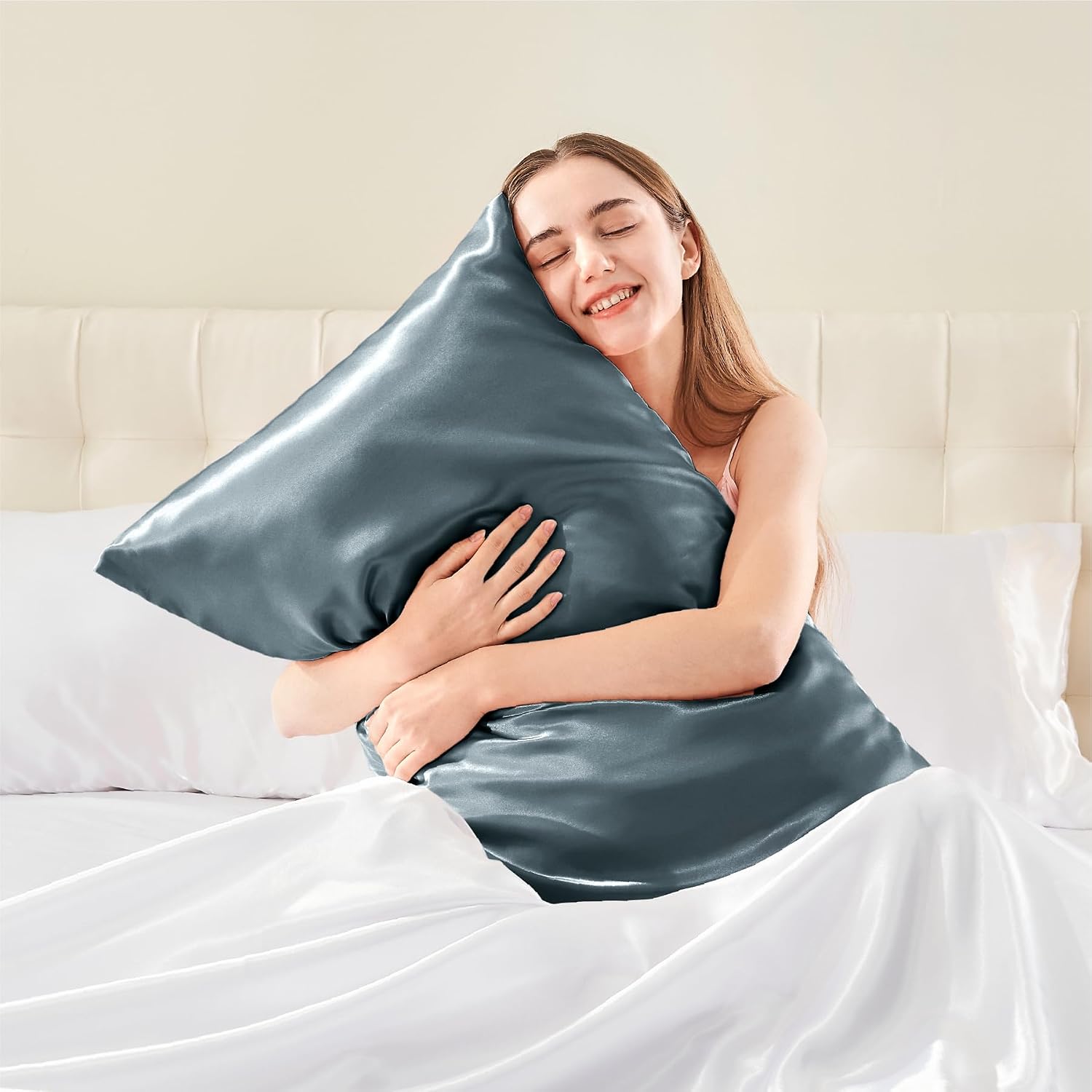 Bedelite Satin Body Pillow Cover, Super Soft and Cooling Body Pillow Pillowcase for Hair and Skin, Breathable Silky Full Long Pillowcase Co…