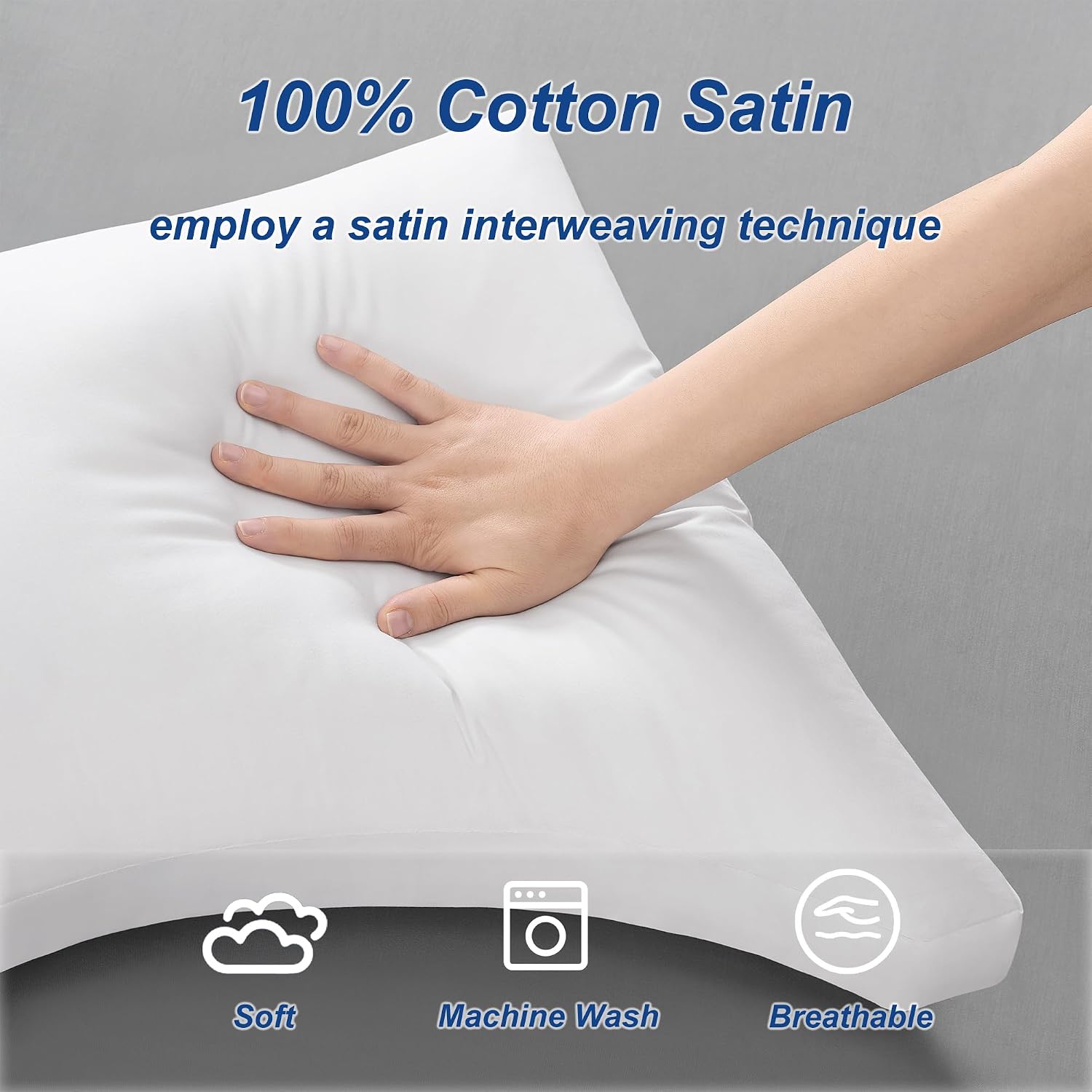 Accuratex Side Sleeper Pillow for Side and Back Sleepers-100% Cotton Cover Filled with Down Alternative, Queen Bed Pillows for Shoulder, Neck…