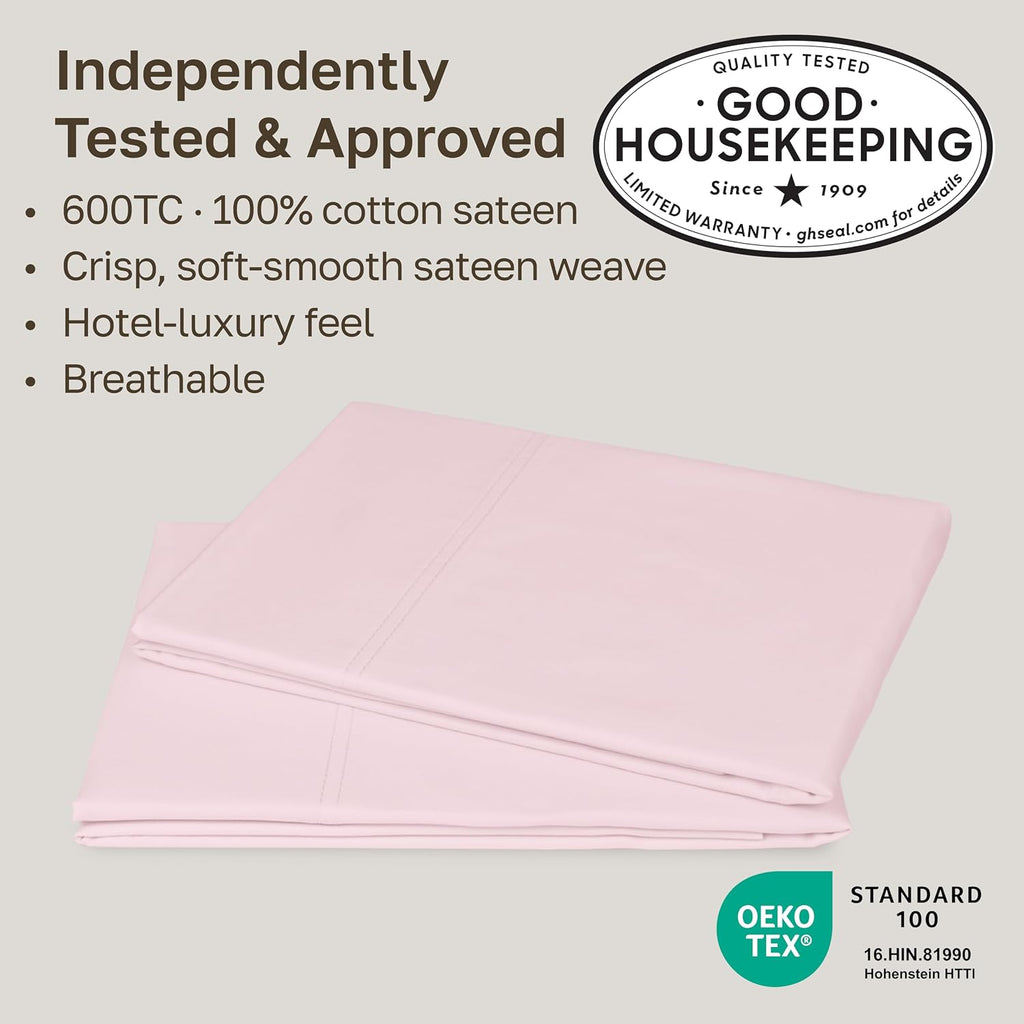 CaliforniaDesignDen CALIFORNIA DESIGN DEN Luxuriously Soft Hotel Quality 600 Thread Count, 100% Cotton Set of 2 Cases, Crisp & Cool Pillow…