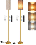 2Pack 64.2” Dimmable Floor Lamp for Living Room with Remote & Foot Switch, Corner Floor Lamp for Bedroom, Includes A19 Bulb, Modern…