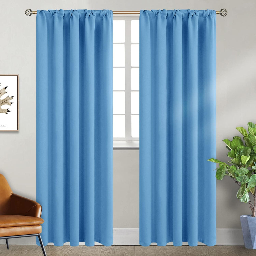 BGment Rod Pocket and Back Tab Curtains for Bedroom - Thermal Insulated Room Darkening Curtains for Living Room, 2 Window Curtain Panels (4…