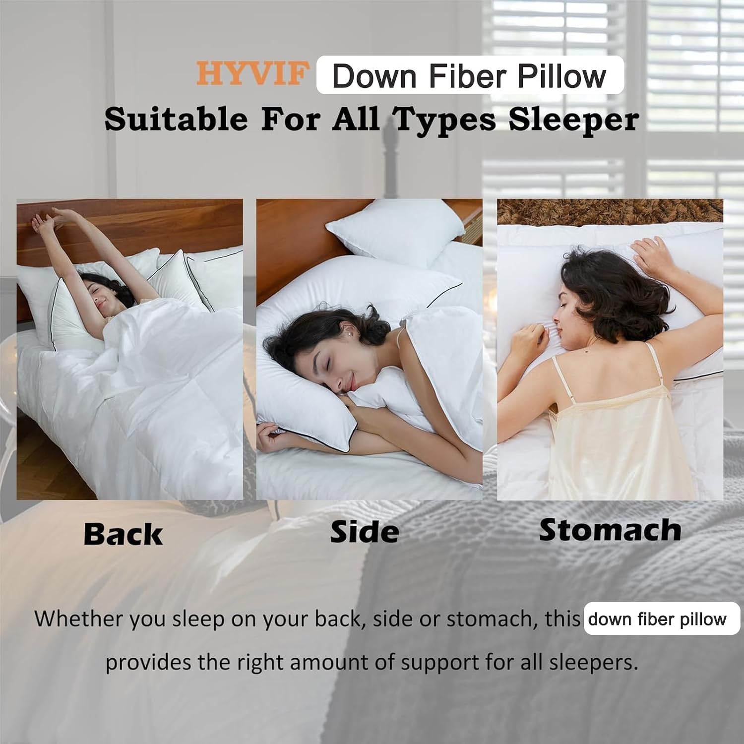 Down Pillows Queen Size Set of 2, Luxury Hotel Collection Fluffy Support Surround Bed Pillows for Sleeping, Cotton Cover, Supportive Down…