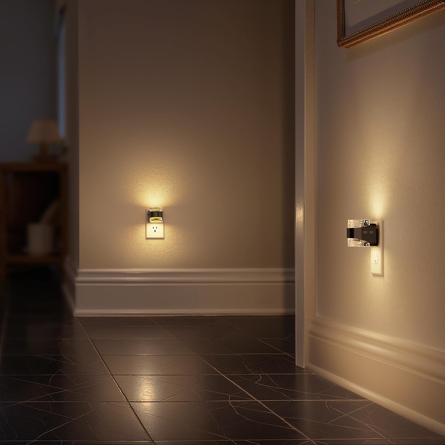 Briignite LED Night Light Plug into Wall, Dimmable Night Light with Bubble Design 3000K Warm & 5 Brightness Levels, Dusk to Dawn Sensor…