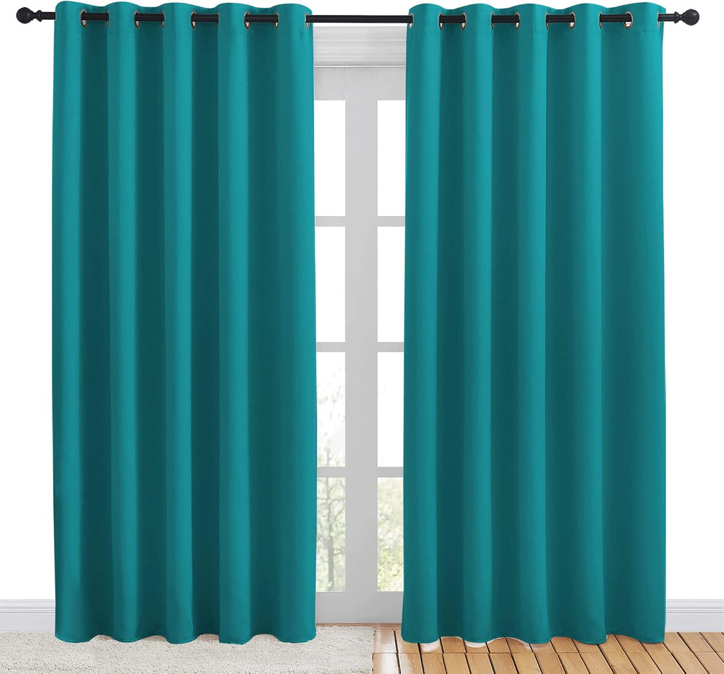 NICETOWN Blackout Draperies Curtains for Kids Room, Window Treatment Thermal Insulated Solid Grommet Blackout Drape Panels for Bedroom…
