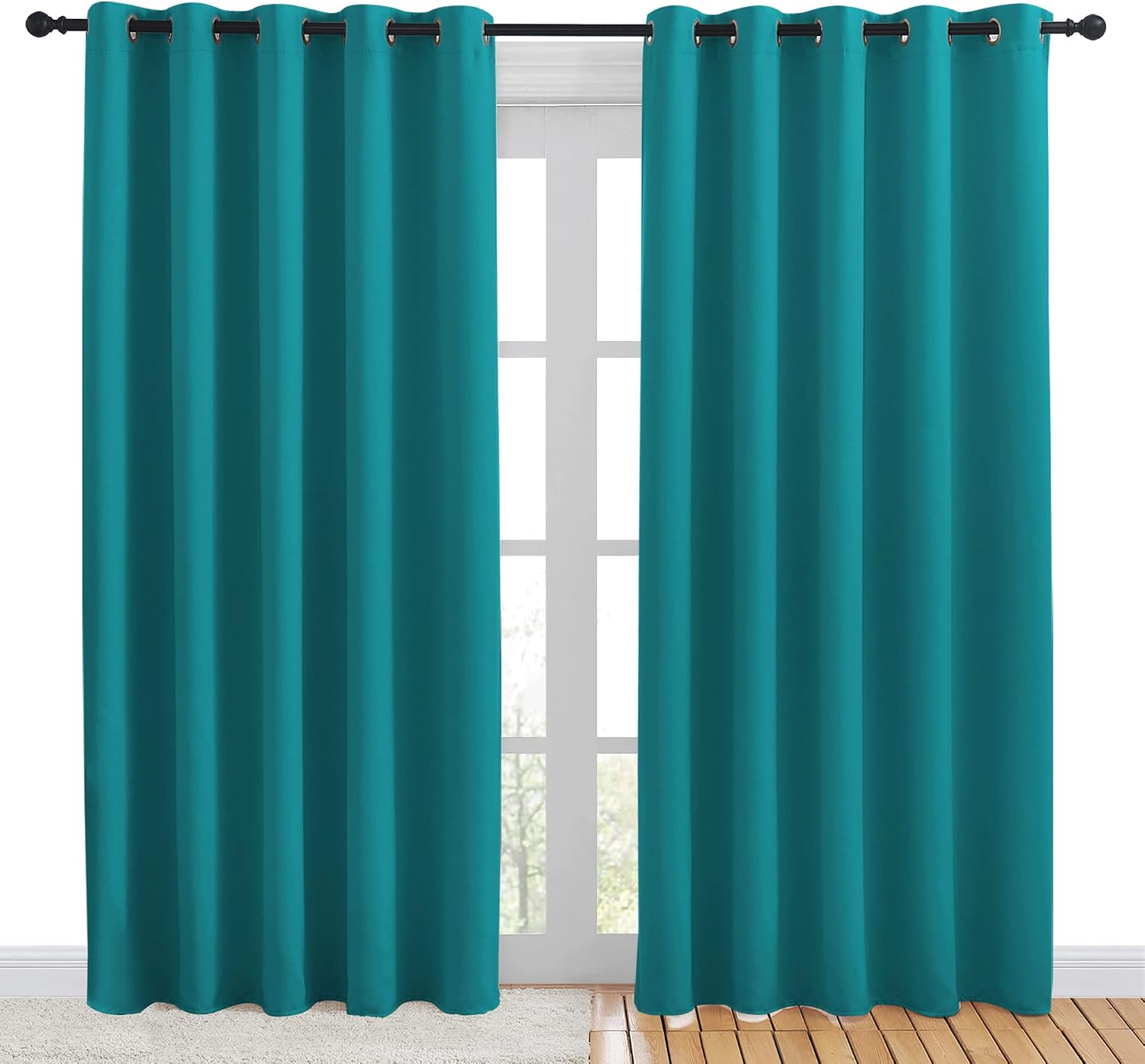 NICETOWN Blackout Draperies Curtains for Kids Room, Window Treatment Thermal Insulated Solid Grommet Blackout Drape Panels for Bedroom…
