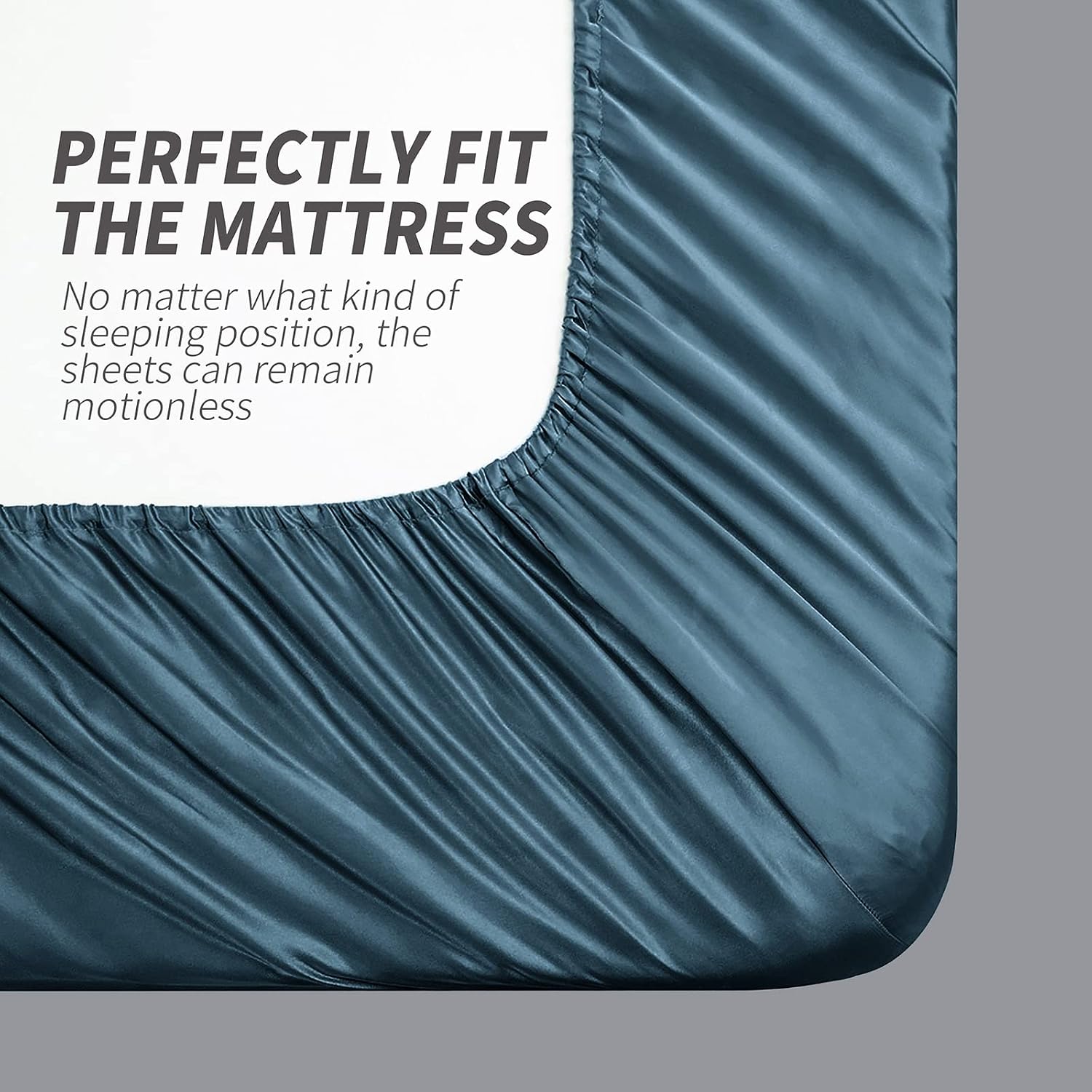 Cobedzy 4 Pieces Navy Blue Satin Sheets Queen Size Bed Set, Luxury Silky Satin Bedding Sheets Set with 1 Deep Pocket Fitted Sheet, 1 Soft F…