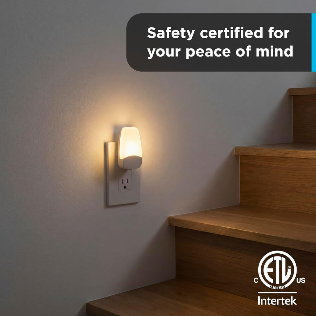 GE LED Night Lights Plug Into Wall, Dusk to Dawn Sensor, Ambient Lighting, Dorm Room Essentials, Nightlight for Bedroom, Bathroom Decor…