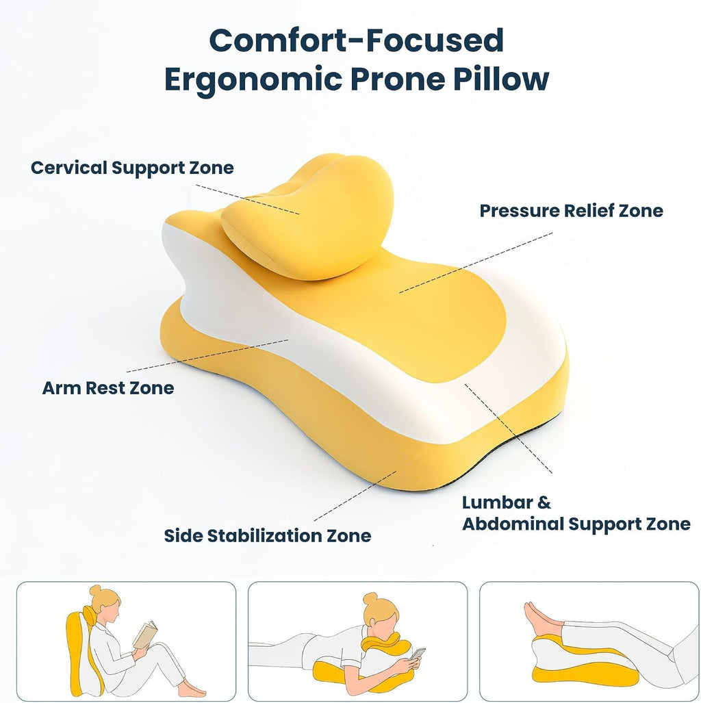 SLEEP ZONE Memory Foam Reading Pillow, Multi-Position Support Bed Pillow for Petite Adults, Reading Tools, Pillows Prone Back and Knee…
