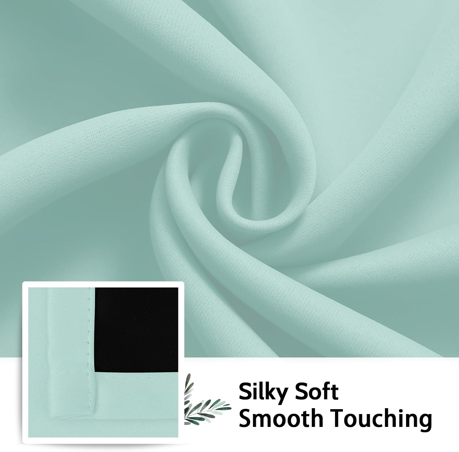 SimpleHome 100% Blackout Curtains for Bedroom, Thermal Insulated Aqua Grommet Window Drapes Room Darkening Curtains for Living Room with Bla…