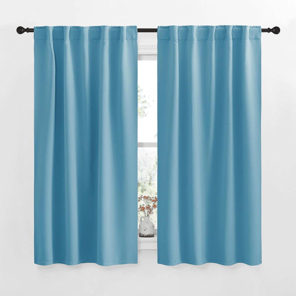 NICETOWN RV Curtains for Camper Windows - (Teal Blue Color) 34x54 Inch, 2 Panels Set, Thermal Insulated Room Darkening Blackout…