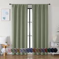 Simplebrand Ava Sage Green Blackout Curtains for Bedroom 84 Inch Length 2 Panels Set, Solid Thermal Insulated Privacy Living Room Window Tr…