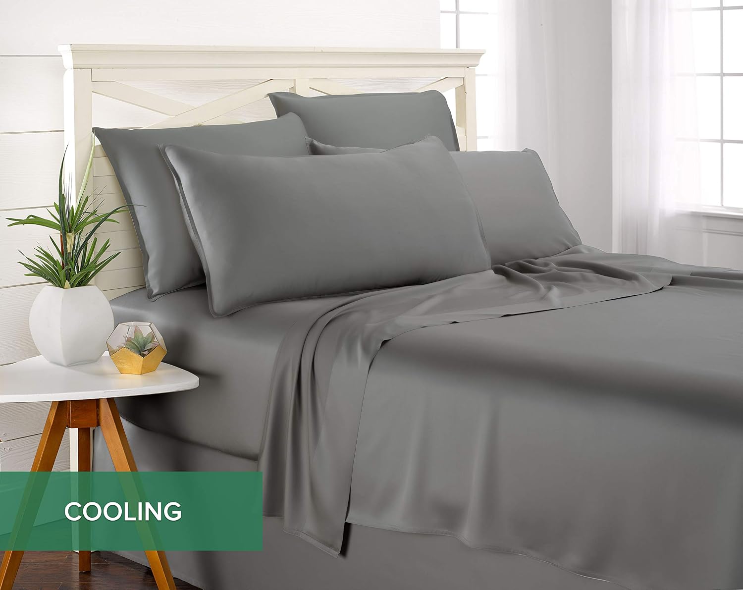 PureBamboo Pure Bamboo Twin Sheets, Genuine 100% Organic Viscose Derived from Bamboo Bed Sheet Set, Luxuriously Soft & Cooling, Double Stit…