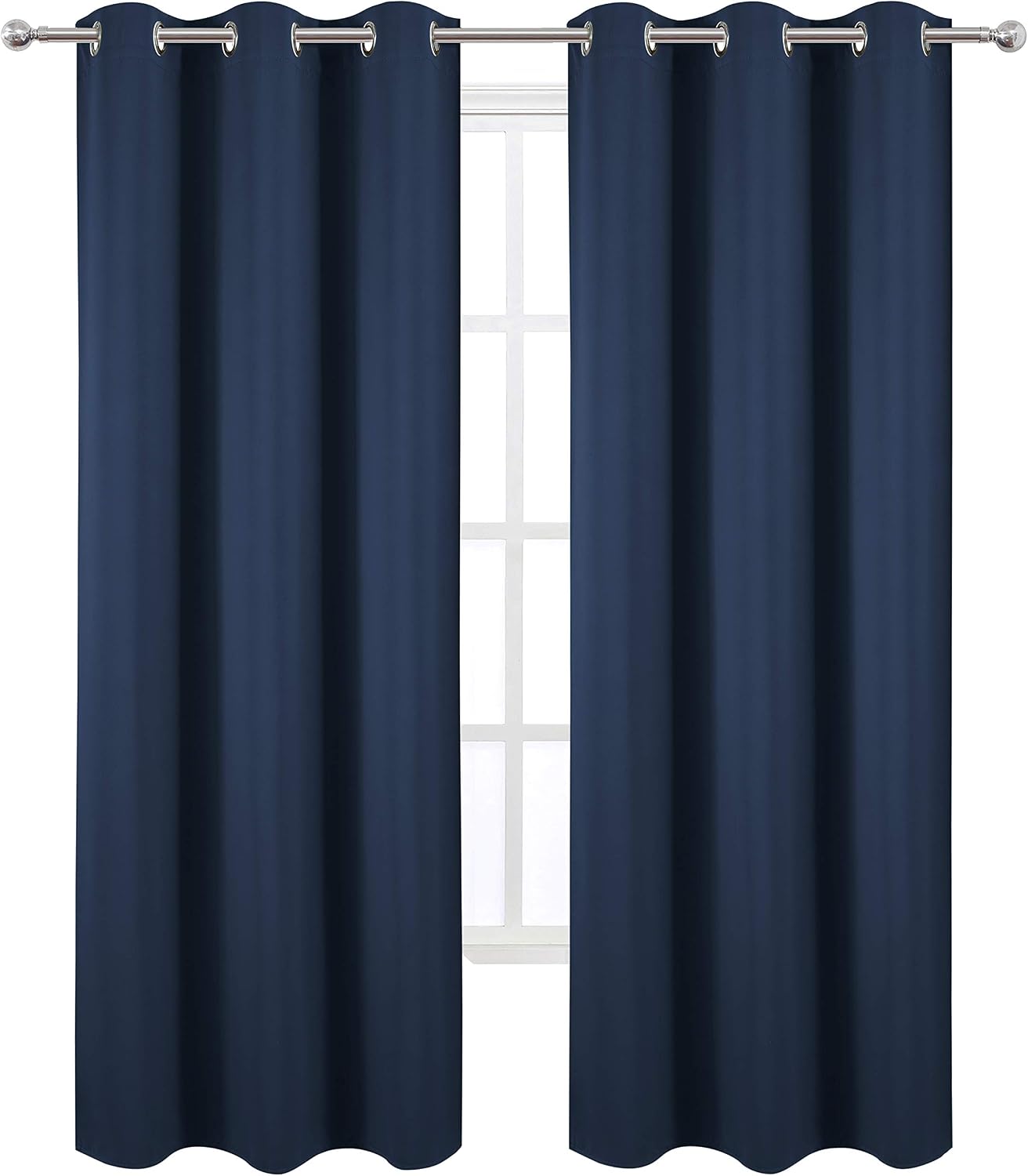 Lemomo Navy Thermal Blackout Curtains/38 x 84 Inch/Set of 2 Panels Room Darkening Curtains for Bedroom 84 Inch blue