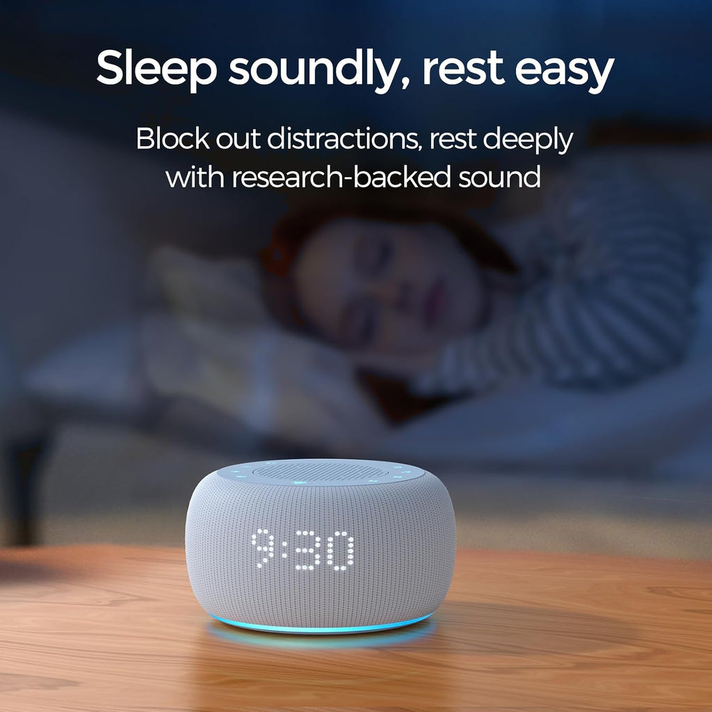 Buffbee Pro 2nd Gen – Upgraded to Rechargeable Battery | 3-in-1 Portable White Noise Sound Machine, Alarm Clock & Bluetooth Speaker for…