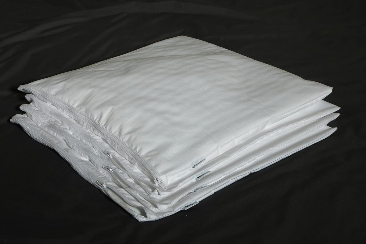 Kingnex Feather Proof Euro Pillow Protectors 26x26 Set of 2 Waterproof Cover for Goose Down Square Throw Pillows 2 Pack