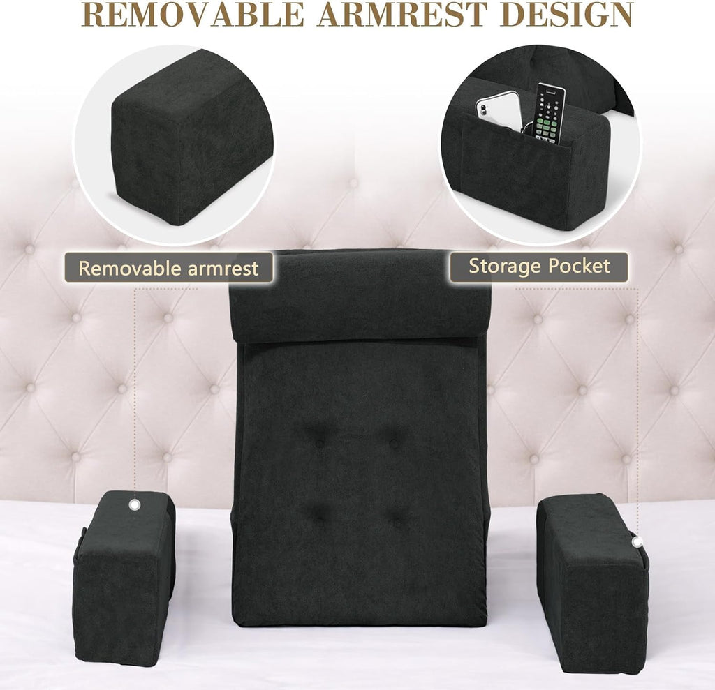 Tanyoo Back Pillow for Bed Sitting Up, Upright Pillows for Sleeping & Lumbar Relief, Dual-Layer Back Support Pillow with Adjustable Headres…