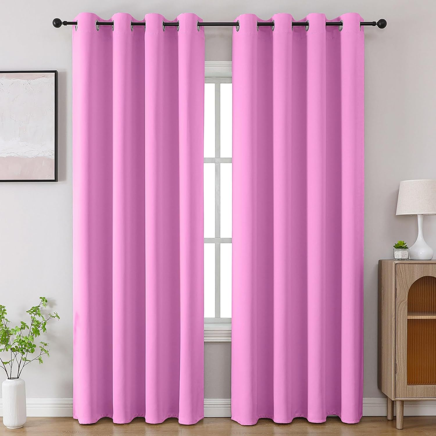 Cucraf Blackout Curtains 84 inch Length 2 Panels Set, Room Darkening Drapes for Living Room Bedroom, Thermal Insulated Light Blocking Gromm…