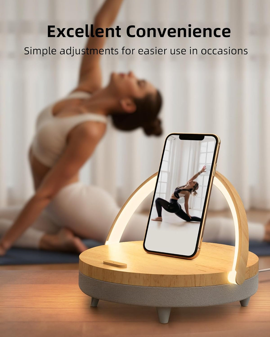 EZVALO Birthday Gifts for Women, Music Table Lamp with Wireless Charger, 4 in 1 Touch Bedside Lamp, Bluetooth Speaker, Phone Holder…