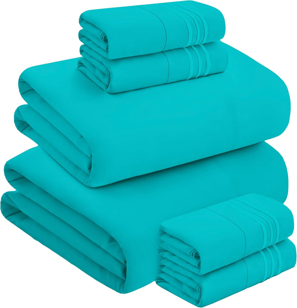 MocassiLuxuryBedding Mocassi Luxury 6-Piece Sheet Set, Ultra Soft 1800 Hotel Quality Microfiber Sheet Set, Fits Mattresses Up to 18 to 24 I…