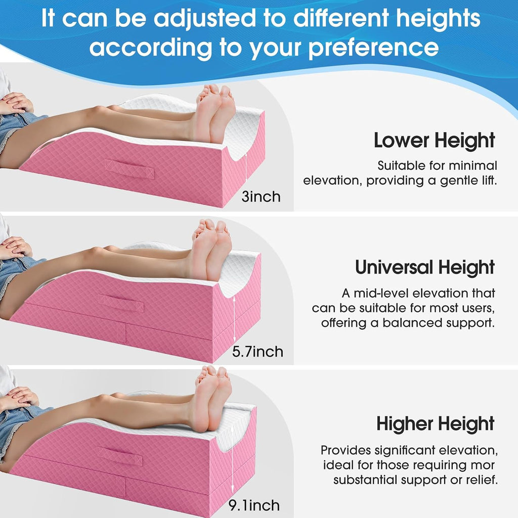 TranquilRelax TranquilRelax Leg Pillow, Leg Elevation Pillow with Pad and Memory Foam, Height Adjustable Bolster Pillow for Legs, Le…
