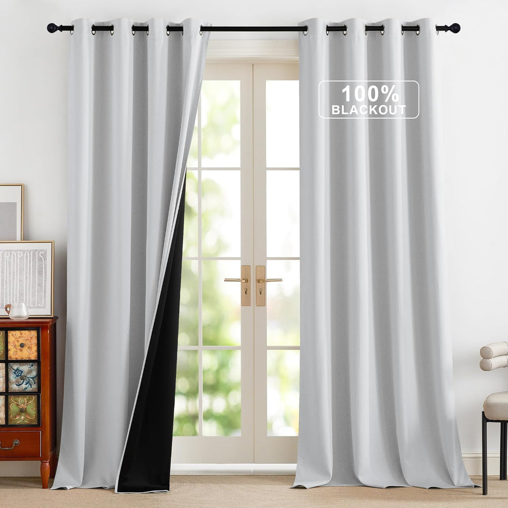 NICETOWN 100% Blackout Curtains 96 inches Long for Bedroom - Grommet Privacy Window Treatment Drapery Thermal Insulated Curtains for…