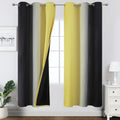 Estelartextiler Estelar Textiler Yellow and Black Ombre Blackout Curtains for Bedroom, Thermal Insulated Gradient Blackout Drapes, Full Roo…
