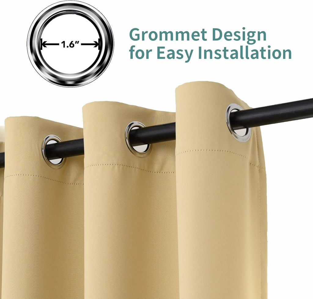 Pickluc Blackout Curtain 108 Inches Long 2 Panels, Grommet Window Drapes for Living Room, Thermal Insulated, Noise Reduction, Privacy Prote…