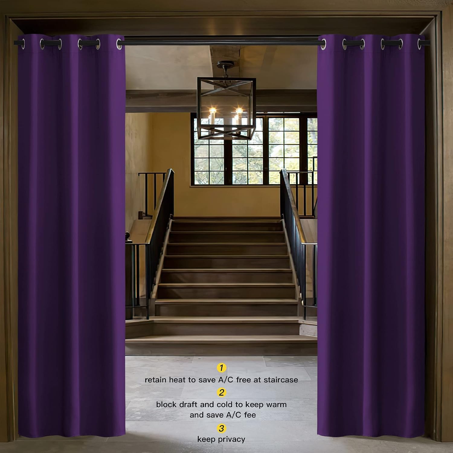 NICETOWN Energy Saving Blackout Darkening Drape, Triple Weave Home Decoration Thermal Insulated Solid Ring Top Blackout Curtain/Drape for…