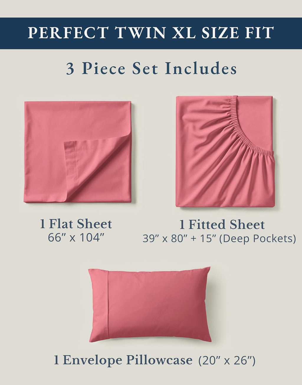 LaneLinen LANE LINEN 100% Organic Cotton reusable Bed Sheets Extra Long Twin, Soft & Comfy Fully Elasticized Percale, Low Pilling Machi…