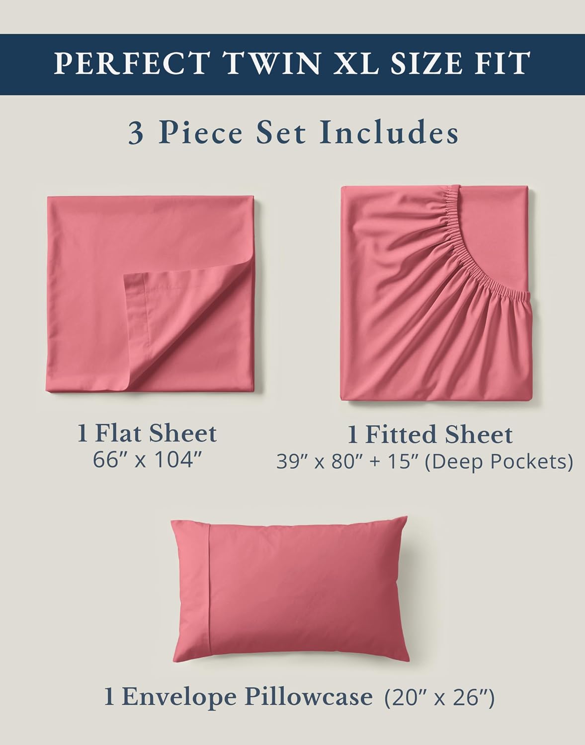 LaneLinen LANE LINEN 100% Organic Cotton reusable Bed Sheets Extra Long Twin, Soft & Comfy Fully Elasticized Percale, Low Pilling Machi…