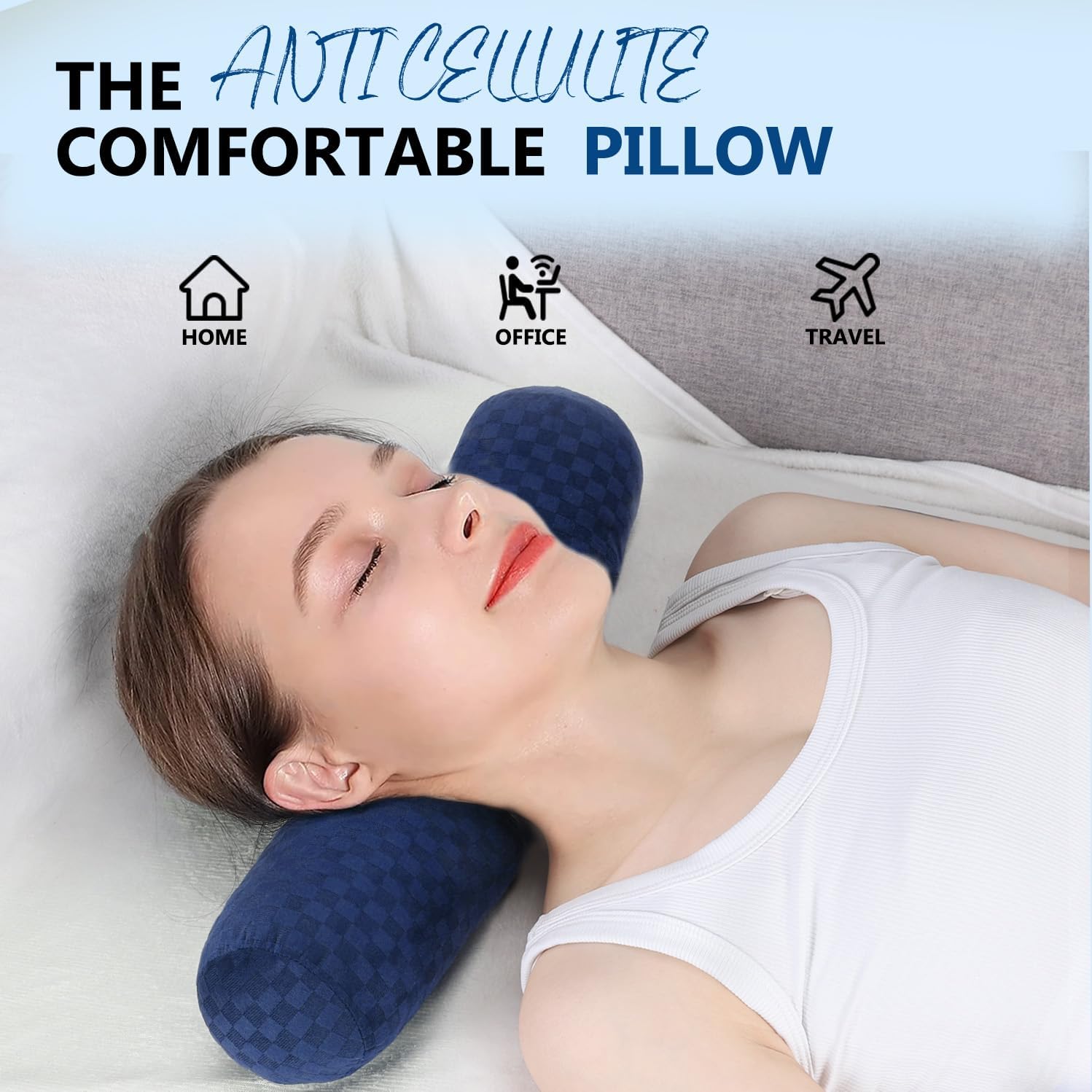 AntiCellulite everyday comfort Cervical Neck Roll, Comfortable and Highly Resilient Bolster Pillows, Round Neck Pillows Support for…