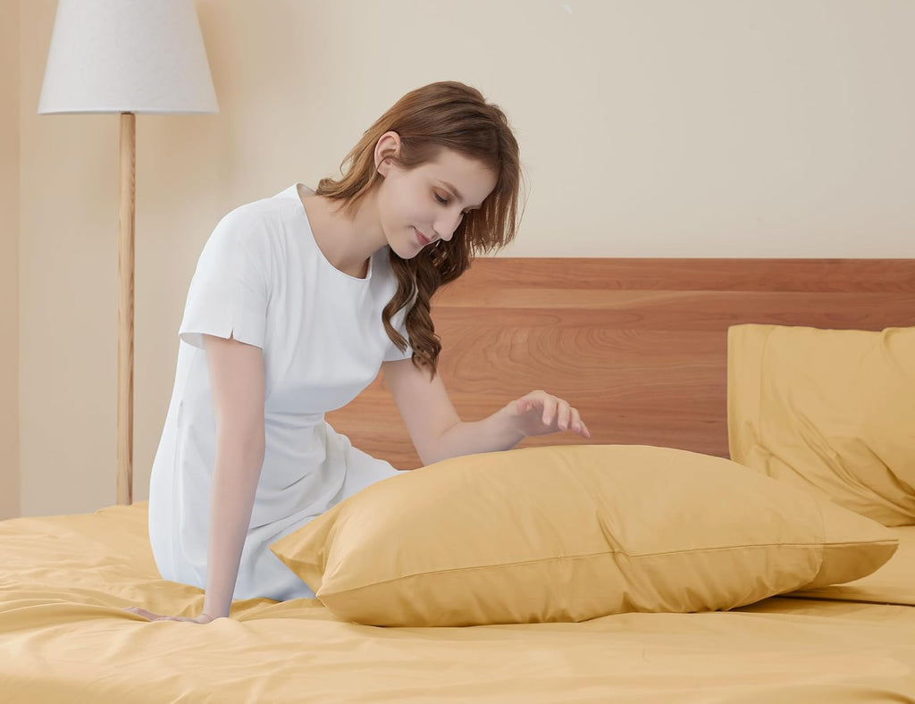 Sunflower King Pillowcases Set of 2, 100% Cotton King Size Pillow Cases 2, 20×40 inches Butterum, Soft and Breathable